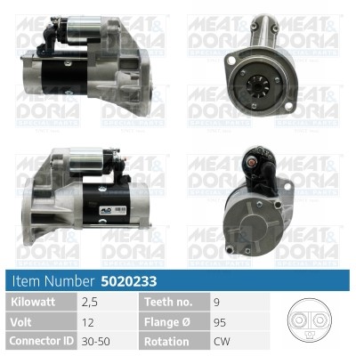 Startmotor 12V Meat & doria 5020233 MEAT & DORIA