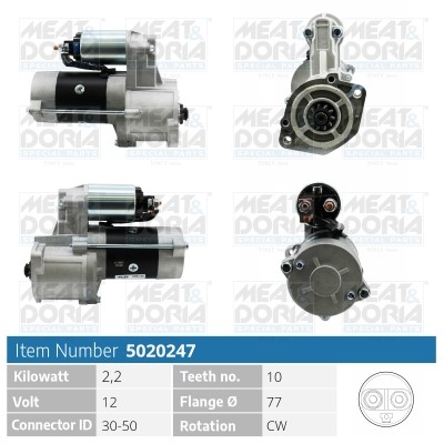 Startmotor 12V Meat & doria 5020247 MEAT & DORIA