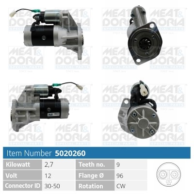 Startmotor 12V Meat & doria 5020260 MEAT & DORIA