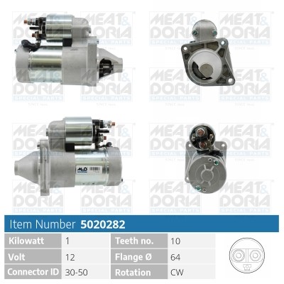 Startmotor 12V Meat & doria 5020282 MEAT & DORIA