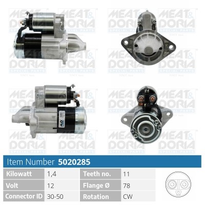 Startmotor 12V Meat & doria 5020285 MEAT & DORIA