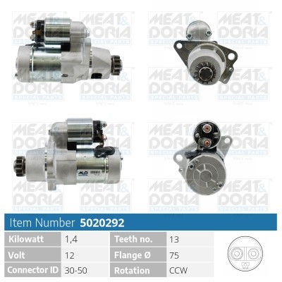 Startmotor 12V Meat & doria 5020292 MEAT & DORIA Startmotor 12V Meat & doria 5020292 MEAT & DORIA