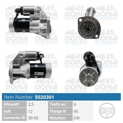 Startmotor 12V Meat & doria 5020301 MEAT & DORIA