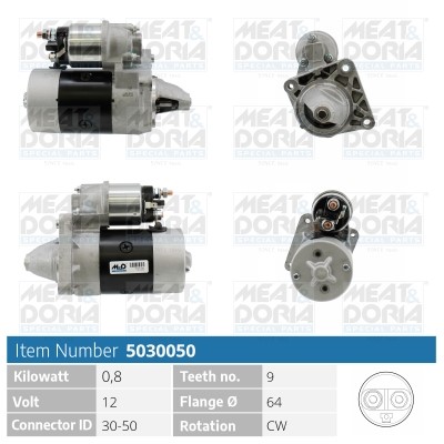 Startmotor 12V Meat & doria 5030050 MEAT & DORIA