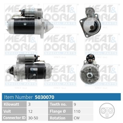 Startmotor 12V Meat & doria 5030070 MEAT & DORIA