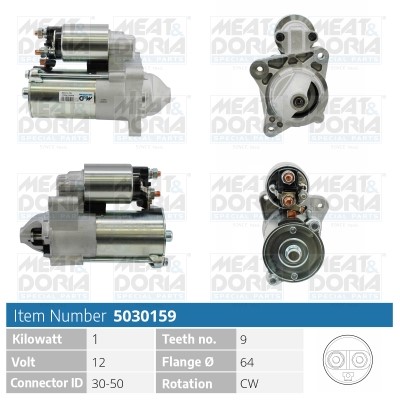Startmotor 12V Meat & doria 5030159 MEAT & DORIA