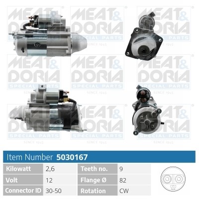 Startmotor 12V Meat & doria 5030167 MEAT & DORIA