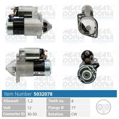 Startmotor 12V Meat & doria 5032078 MEAT & DORIA