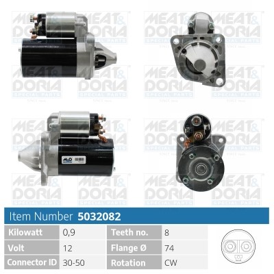 Startmotor 12V Meat & doria 5032082 MEAT & DORIA