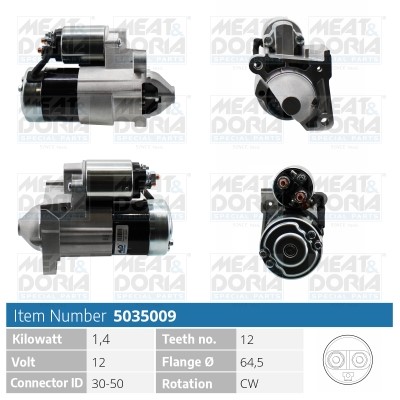 Startmotor 12V Meat & doria 5035009 MEAT & DORIA