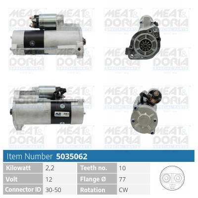 Startmotor 12V Meat & doria 5035062 MEAT & DORIA