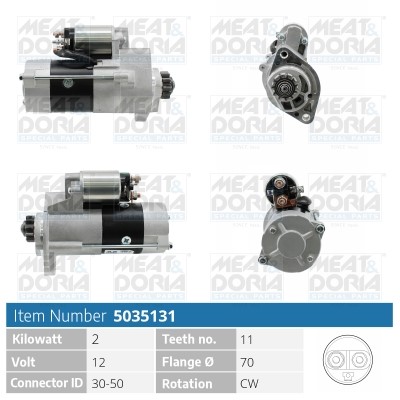Startmotor 12V Meat & doria 5035131 MEAT & DORIA