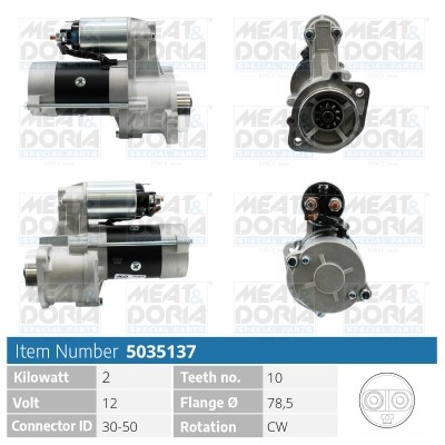 Startmotor 12V Meat & doria 5035137 MEAT & DORIA Startmotor 12V Meat & doria 5035137 MEAT & DORIA