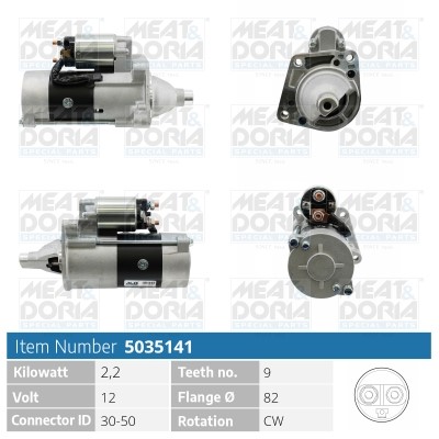 Startmotor 12V Meat & doria 5035141 MEAT & DORIA