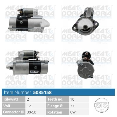 Startmotor 12V Meat & doria 5035158 MEAT & DORIA