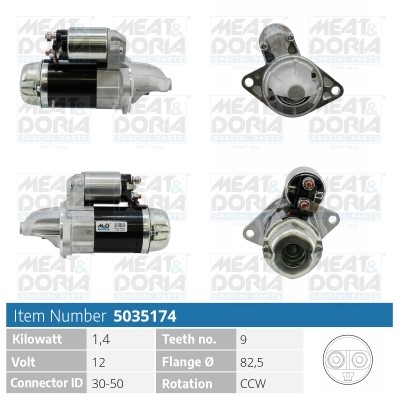 Startmotor 12V Meat & doria 5035174 MEAT & DORIA
