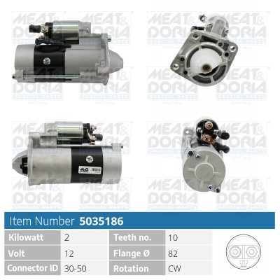 Startmotor 12V Meat & doria 5035186 MEAT & DORIA