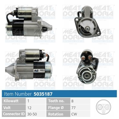 Startmotor 12V Meat & doria 5035187 MEAT & DORIA
