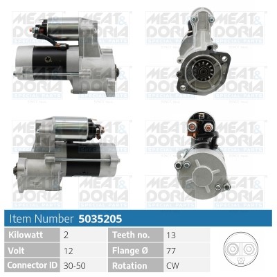 Startmotor 12V Meat & doria 5035205 MEAT & DORIA