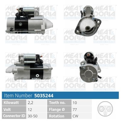 Startmotor 12V Meat & doria 5035244 MEAT & DORIA