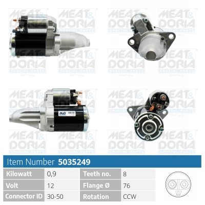 Startmotor 12V Meat & doria 5035249 MEAT & DORIA