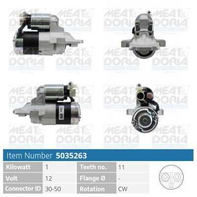 Startmotor 12V Meat & doria 5035263 MEAT & DORIA