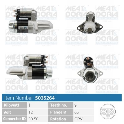 Startmotor 12V Meat & doria 5035264 MEAT & DORIA