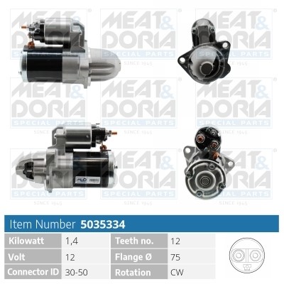 Startmotor 12V Meat & doria 5035334 MEAT & DORIA