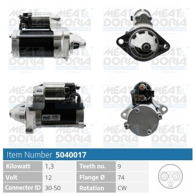 Startmotor 12V Meat & doria 5040017 MEAT & DORIA