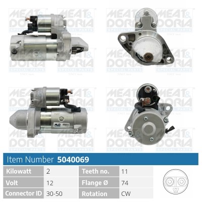 Startmotor 12V Meat & doria 5040069 MEAT & DORIA