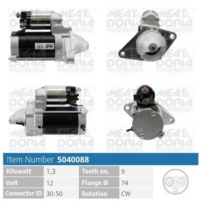 Startmotor 12V Meat & doria 5040088 MEAT & DORIA
