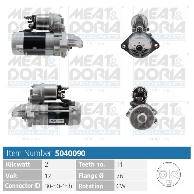 Startmotor 12V Meat & doria 5040090 MEAT & DORIA