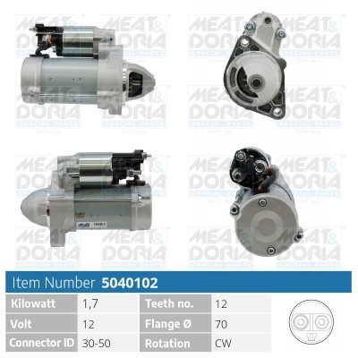 Startmotor 12V Meat & doria 5040102 MEAT & DORIA