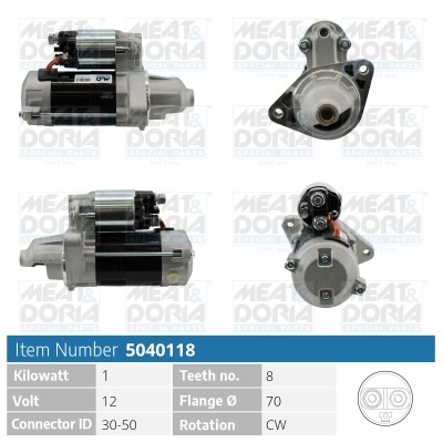 Startmotor 12V Meat & doria 5040118 MEAT & DORIA