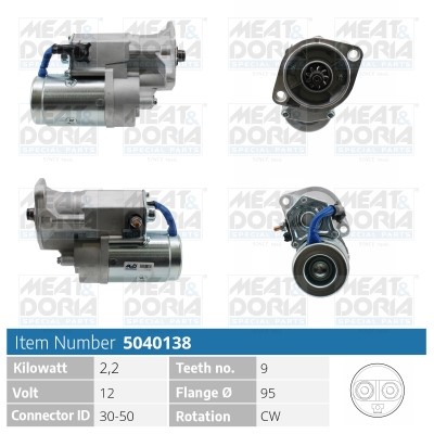Startmotor 12V Meat & doria 5040138 MEAT & DORIA