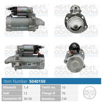 Startmotor 12V Meat & doria 5040150 MEAT & DORIA