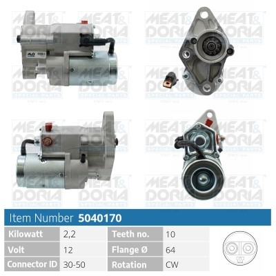 Startmotor 12V Meat & doria 5040170 MEAT & DORIA