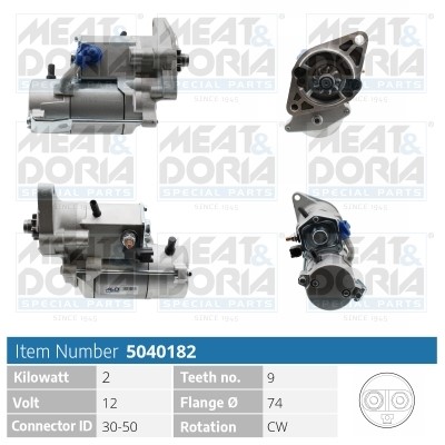 Startmotor 12V Meat & doria 5040182 MEAT & DORIA