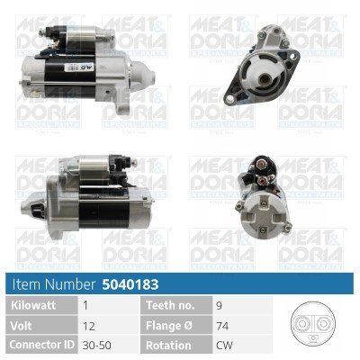 Startmotor 12V Meat & doria 5040183 MEAT & DORIA