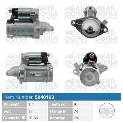 Startmotor 12V Meat & doria 5040193 MEAT & DORIA