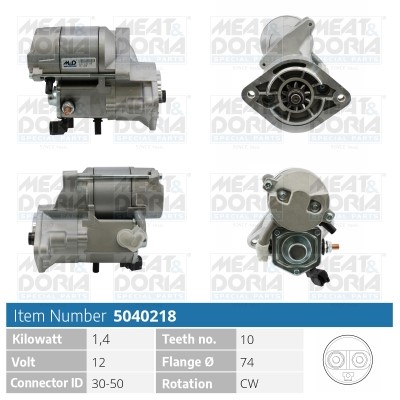 Startmotor 12V Meat & doria 5040218 MEAT & DORIA