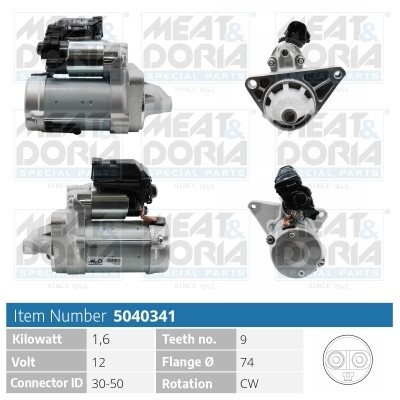 Startmotor 12V Meat & doria 5040341 MEAT & DORIA
