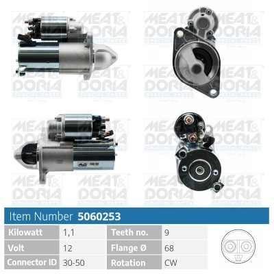 Startmotor 12V Meat & doria 5060253 MEAT & DORIA