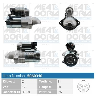 Startmotor 12V Meat & doria 5060310 MEAT & DORIA