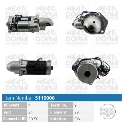Startmotor 24V Meat & doria 5110006 MEAT & DORIA