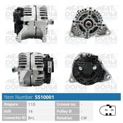 Generator 14V 110A Meat & doria 5510001 MEAT & DORIA