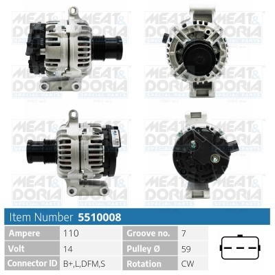Generator 14V 110A Meat & doria 5510008 MEAT & DORIA