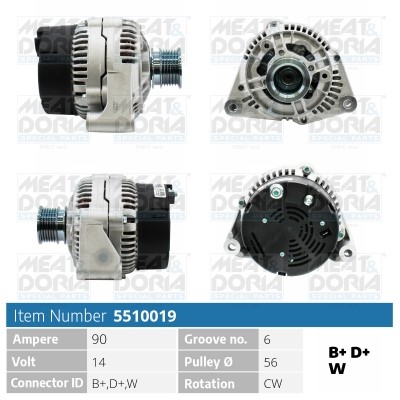 Generator 14V 90A Meat & doria 5510019 MEAT & DORIA
