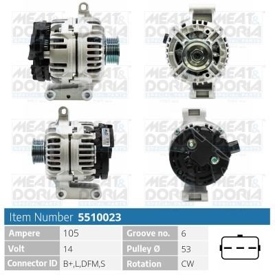 Generator 14V 105A Meat & doria 5510023 MEAT & DORIA