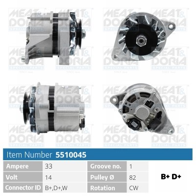 Generator 14V 33A Meat & doria 5510045 MEAT & DORIA